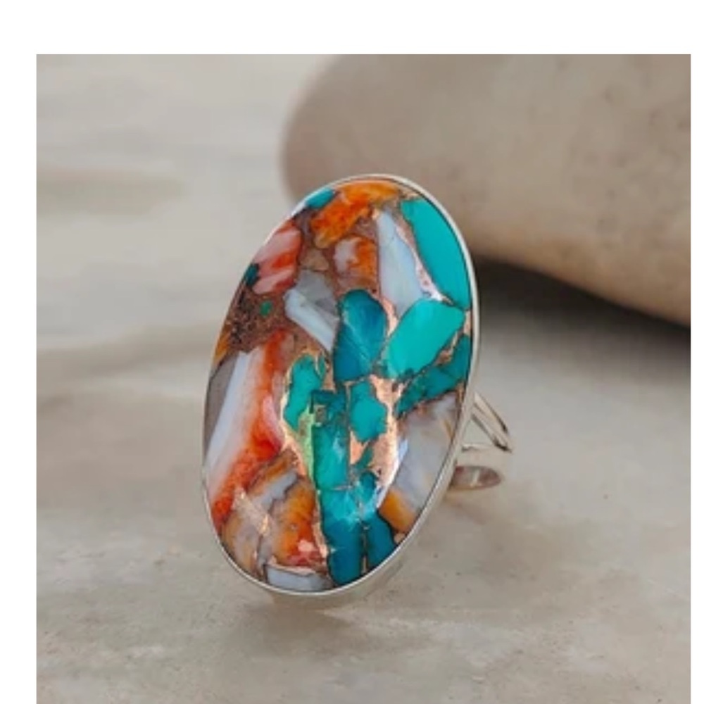 Handmade Turquoise Ring, Size 8